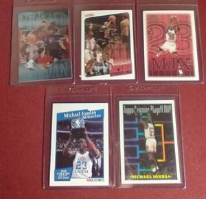 lot 135 image: (5) Michael Jordan Cards