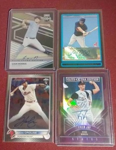 lot 141 image: (4) Baseball Autograph Rookie Cards