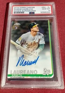 lot 145 image: 2019 Topps Chrome Ramon Laureano Rookie Autograph Card - PSA 10