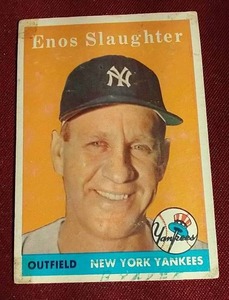 lot 147 image: 1958 Topps Enos Slaughter Card