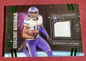 lot 159 image: 2022 Panini Black Justin Jefferson Jersey Card - #d25