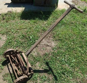 lot 38 image: VINTGE HARVESTER PUSH LAWN MOWER