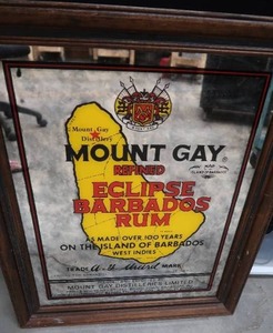lot 60 image: MOUNT GAY REFINED ECLIPSE BARBADOS RUM FRAMED MIRROR