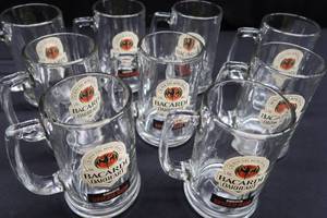 lot 123 image: GLASS MUGS 9 ARE BACARDI OAKHEART ONE IS STAR WARS