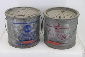 lot 15 image: (2) Vintage Minnow Buckets