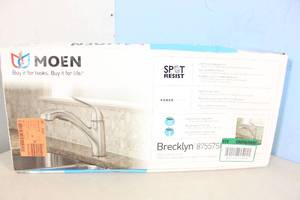 lot 18 image: MOEN Brecklyn Pullout Kitchen Faucet with Spot Resist and Power Clean