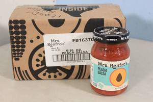 lot 103 image: 6ct Case of Mrs. Renfros Peach Salsa Best By 22025