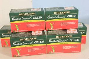 lot 110 image: 6ct Bigelow Constant Comment Green Tea 20 Bags per Box