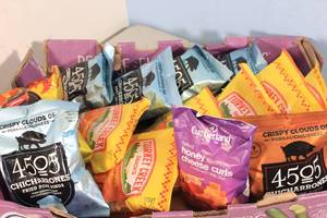 lot 146 image: Flat of Assorted Chicharrones Snacks