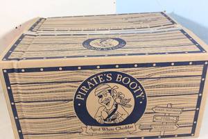 lot 84 image: 6ct Pirates Booty Rice & Corn Puffs 12-Pack Aged White Cheddar Flavor