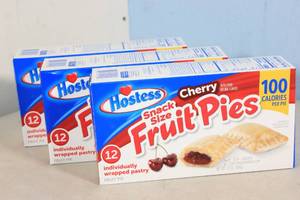 lot 106 image: 3ct Hostess Cherry Flavor Snack Size Fruit Pies 12-Pack