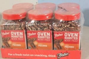 lot 206 image: 6-Pack Fisher Oven Roasted Mammoth Pecans Sea Salt Flavor
