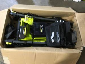 lot 41 image: RYOBI 40V HP Brushless 20 in. Cordless Battery Walk Behind Self-Propelled Mower,  Customer Returns See Pictures