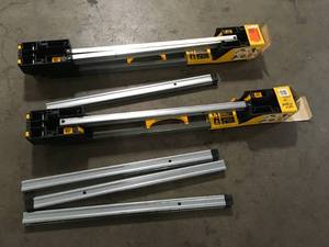 lot 11 image: Lot of 2 DEWALT 32 in. H Metal Folding Sawhorse  Customer Returns See Pictures