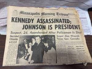 lot 35 image: JFK Assassination Mpls Newspaper