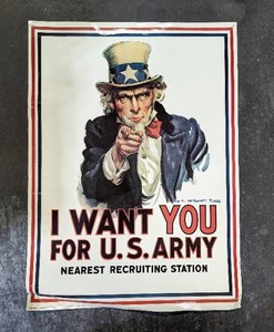 lot 5 image: Vintage Uncle Sam I Want You For US Army Poster