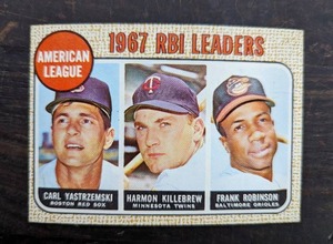 lot 35 image: 1968 Topps RBI Leaders Ft. Harmon Killebrew Baseball Card