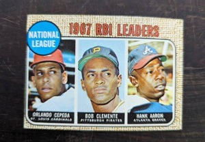 lot 36 image: 1968 Topps RBI Leaders Ft. Hank Aaron Baseball Card