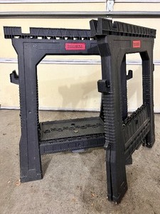 lot 365 image: Task Force Plastic Folding Saw Horses Pair