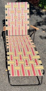 lot 377 image: GUIDESMAN Basic Web Folding Lounge Chair and 2 Side Tables