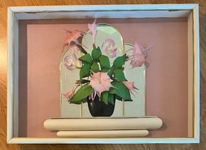 lot 21 image: Post Modern Vintage JON GILMORE 3D Large Floral Shadow Box 44 x 32