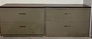 lot 381 image: Pair of Lateral Metal Filing Cabinets