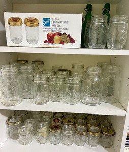 lot 385 image: Large Lot of Canning Jars including Atlas, Drey and Mason