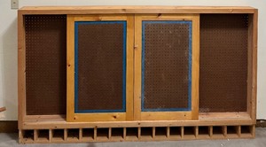 lot 328 image: Wooden Shop Wall Cabinet with Pegboard