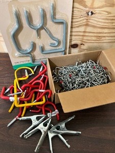 lot 391 image: Variety Pegboard & Utility Hooks and Clamps