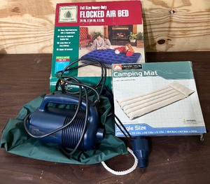 lot 392 image: Full Size Air Bed, Camping Mat and Pump