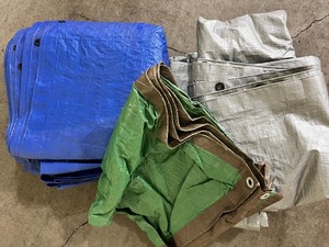 lot 398 image: 3 Large Plastic Tarps