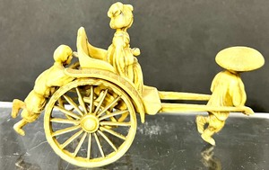 lot 310 image: 3 Terra Cotta Asian Warriors with Case & 2 Celluloid Asian Figures