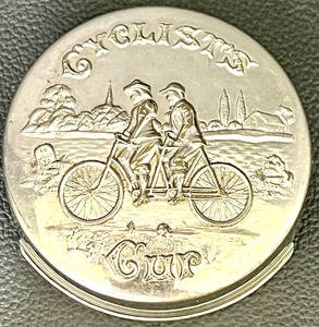 lot 313 image: Antique Circa 1890s Cyclists Collapsible Travel Cup  Stamped on the Bottom