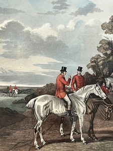 lot 56 image: Framed Print of English Victorian Lithograph of William Joseph Shayer Returning From The Hunt