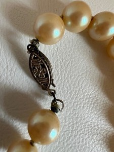 lot 154 image: High End Faux Pearl Necklace with Sterling Silver Clasp