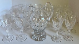 lot 103 image: Crystal Pitcher and 16 Glasses