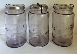 lot 112 image: Vintage Lavender  Purple ECONOMY Glass Jars