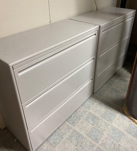 lot 83 image: Pair of 3 Drawer Lateral File Cabinets