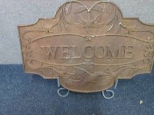 Metal Welcome Sign with Stand...