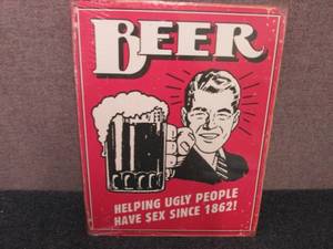 Metal Beer  Sign 16x12.5 inches...