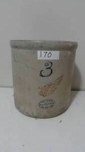 lot 170 image: #3 Redwing crock