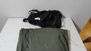 lot 178 image: Green plastic rain tarp Backpack