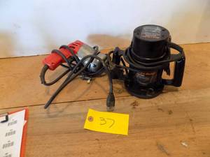 lot 37 image: Milwaukee 38 electric drill  Black & Decker router 58