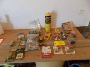 lot 72 image: Shop Items- Light bulbs, Wire connectors, rivets, hose clamps,gas