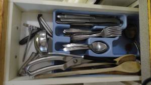 lot 231 image: Drawer of Silverware Spoons forks etc