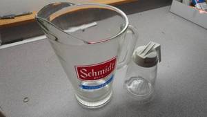 lot 246 image: Schmidt beer pitcher, Julienn, Marinating tray, Pans
