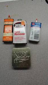 lot 258 image: Metal Vintage cans, spot remover, 3-in-one Motor oil - Kool