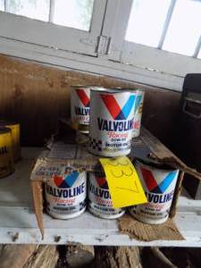 lot 337 image: 15 qt cans of Valvoline vintage racing oil
