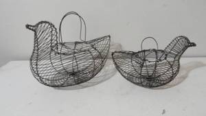 lot 281 image: 2 - decorative wire chickens
