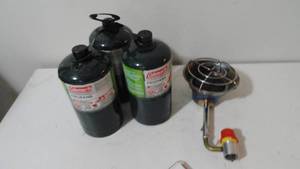 lot 293 image: Mr Heater with 3 new Lp Tanks